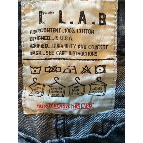 GUC L.A.B. Men's Blue Jeans Distressed 100% Cotton Slim Straight Size 34x34 - Picture 4 of 6